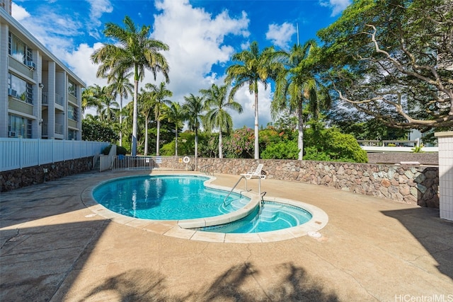 view of pool with a patio area