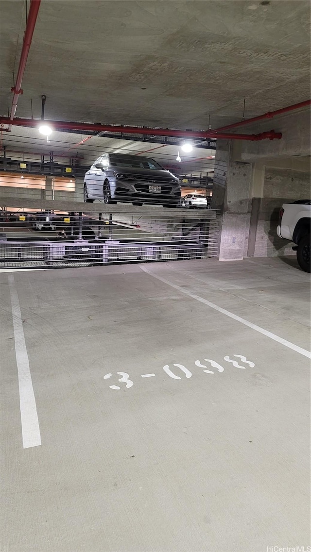 view of parking garage