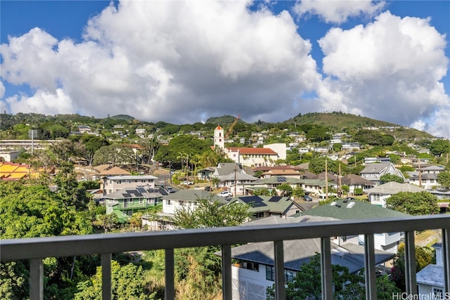 balcony with a mountain view