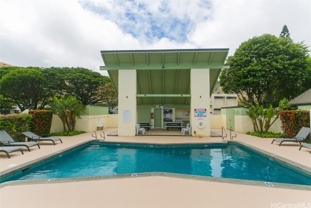 view of pool featuring a patio area