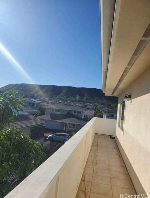 balcony with a mountain view