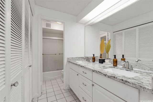 6770 Hawaii Kai Dr Unit 302, Honolulu, HI 96825 - full bathroom with a closet, double vanity, tile patterned flooring, and shower / tub combination