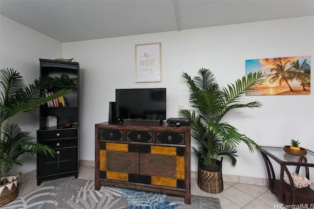 interior space with tile patterned flooring