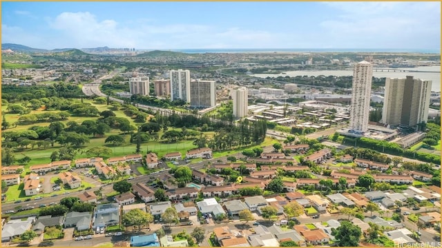 bird's eye view with a mountain view