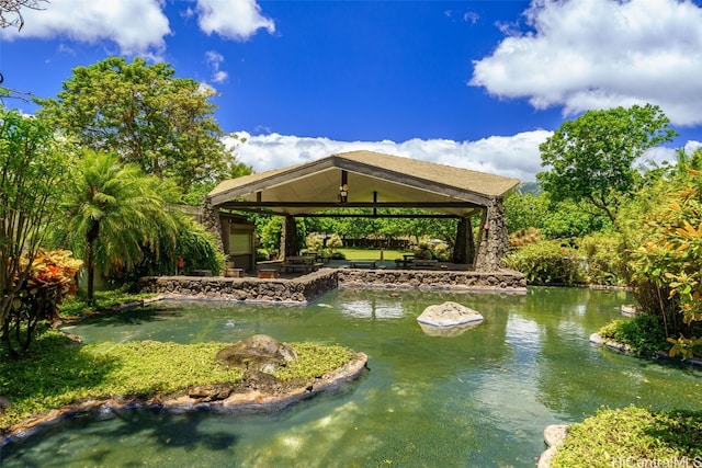 view of community with a gazebo