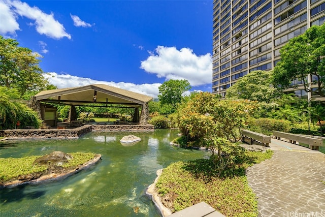 view of property's community with a gazebo