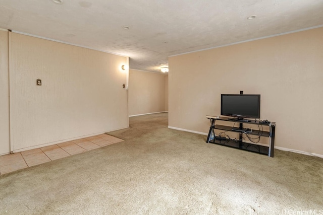 basement with carpet