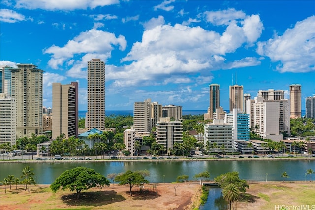 city view featuring a water view