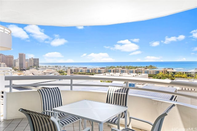 balcony with a water view