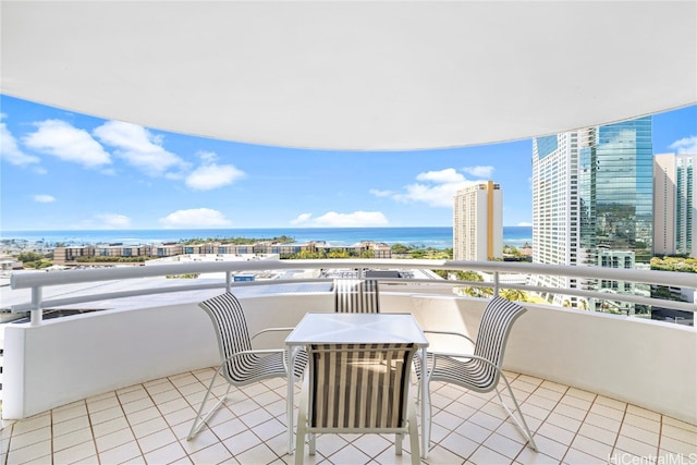 balcony with a water view