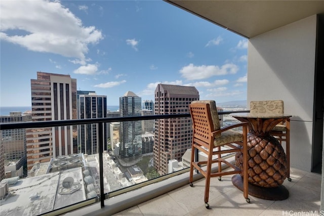 balcony with a water view