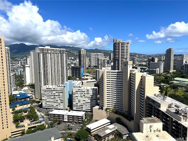 view of city featuring a mountain view