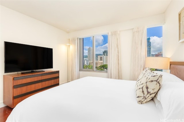 bedroom featuring hardwood / wood-style floors