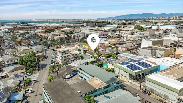 drone / aerial view with a mountain view