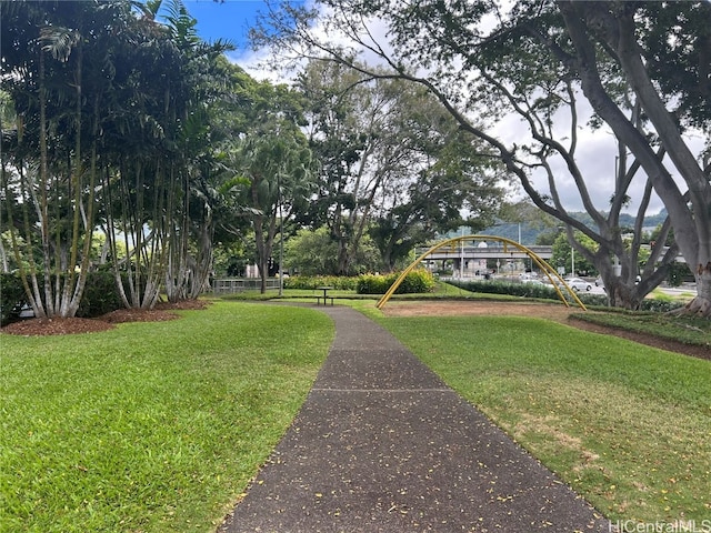 exterior space with a yard