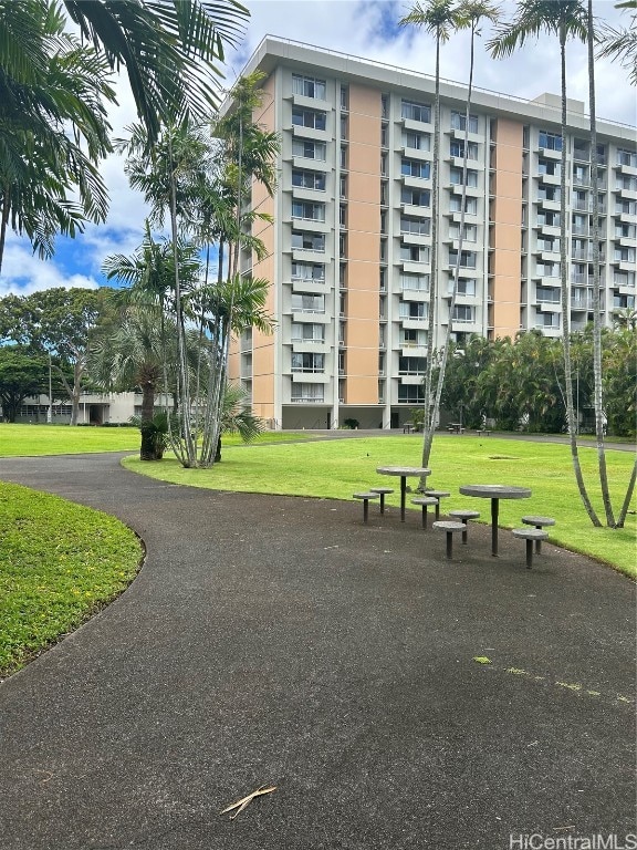 view of community with a lawn