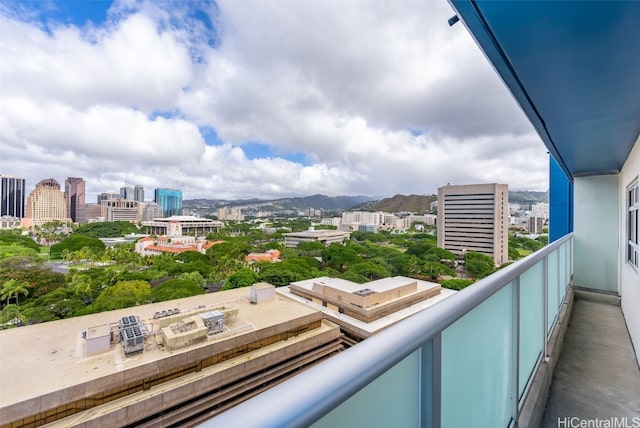 balcony with a mountain view