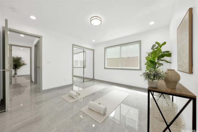 418 Halemaumau St, Honolulu, HI 96821 - living room featuring marble tiled flooring and recessed lighting