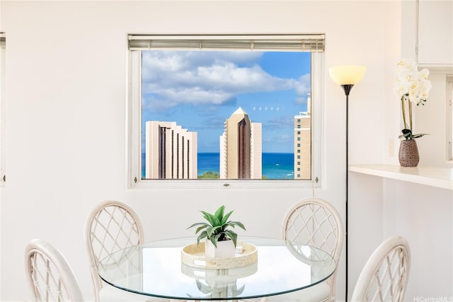 400 Hobron Ln Unit 3101, Honolulu, HI 96815 - dining room featuring a water view