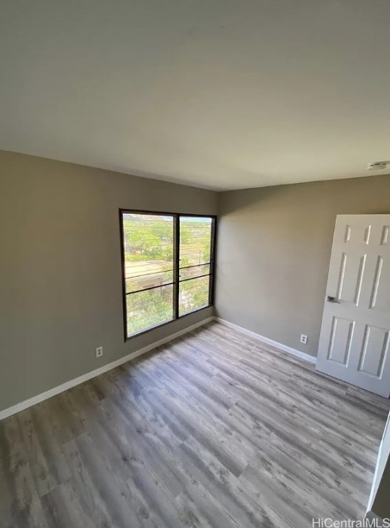 empty room featuring wood-type flooring