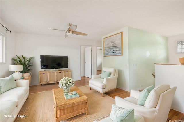 84-280 Holt St, Waianae, HI 96792 - living area featuring ceiling fan and light wood finished floors