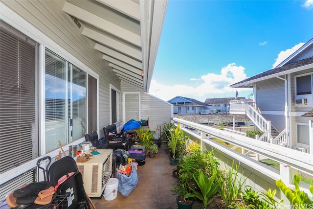 balcony featuring cooling unit