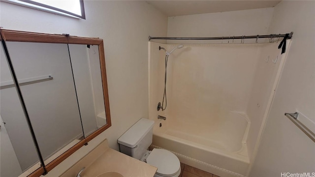 full bathroom with vanity, toilet, and tub / shower combination