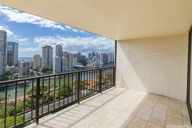 balcony with a water view