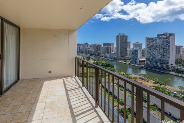 balcony with a water view