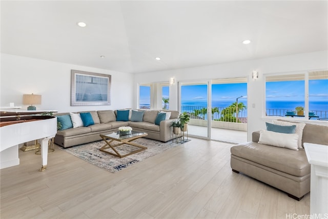 844 Ikena Cir, Honolulu, HI 96821 - living room featuring a water view and light wood-type flooring