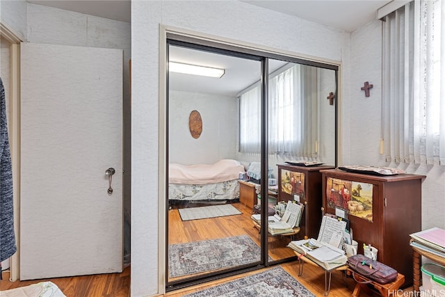 bedroom featuring wood-type flooring