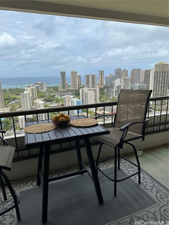 balcony with a water view