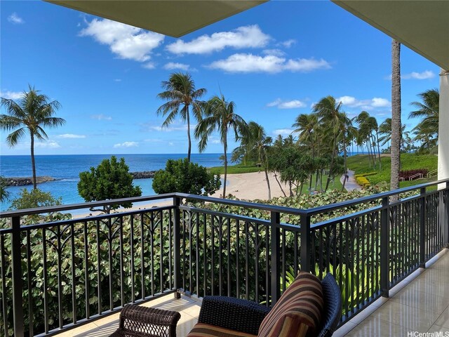 balcony with a water view