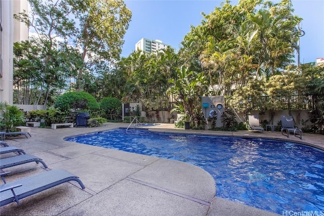 view of pool with a patio