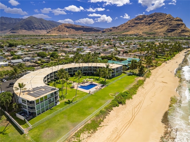 aerial view featuring a mountain view