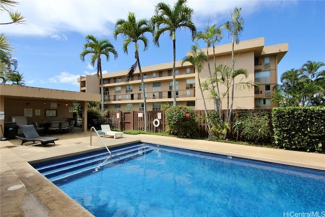 view of pool with a patio