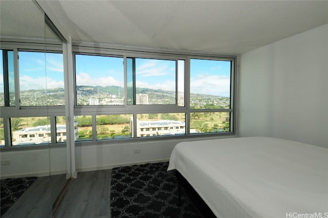 bedroom with a textured ceiling