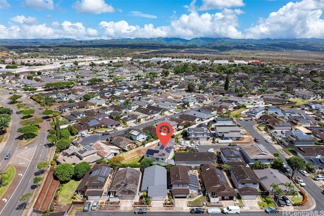 bird's eye view featuring a mountain view