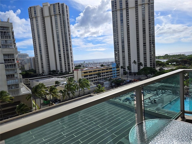 410 Atkinson Dr Unit 922, Honolulu, HI 96814 - balcony featuring a city view, view of pool area, and a water view