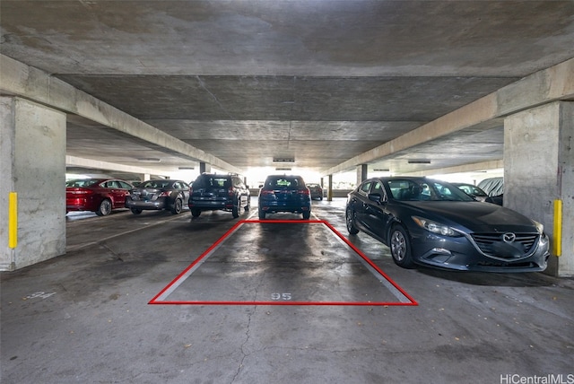 garage with a carport