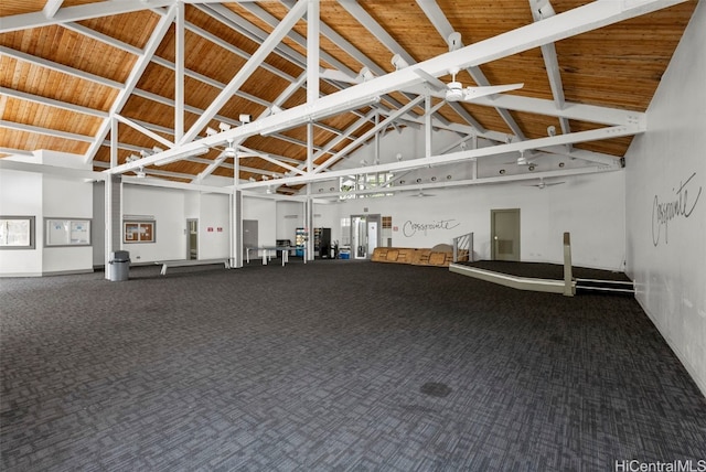 garage featuring wood ceiling