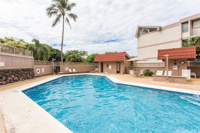 view of pool with a patio area