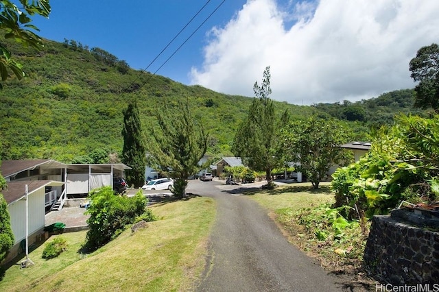 view of street with a mountain view