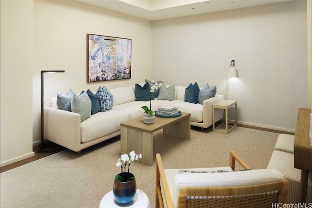 living room with wood-type flooring