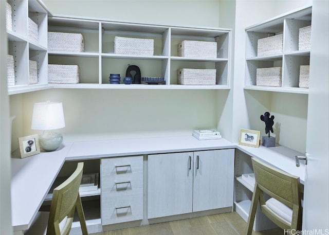 office area featuring light wood-type flooring