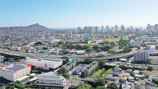 aerial view featuring a mountain view