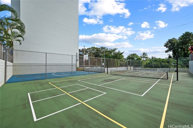 view of sport court featuring basketball court