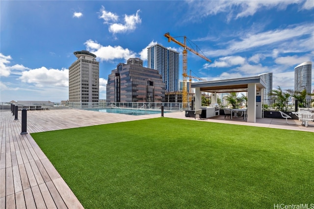 view of yard with a gazebo and a patio area