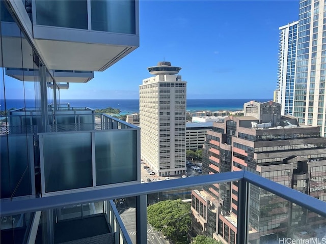 balcony with a water view