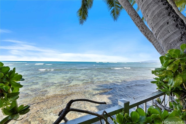 property view of water with a beach view